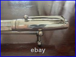 FERRARI DA VARESE Sterling Silver 925 Capped Pearl Facets Pen, Vintage 1980s Box