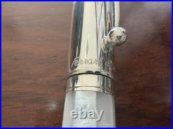 FERRARI DA VARESE Sterling Silver 925 Capped Pearl Facets Pen, Vintage 1980s Box