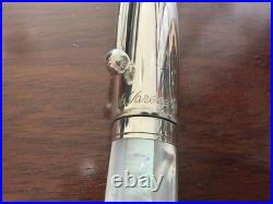 FERRARI DA VARESE Sterling Silver 925 Capped Pearl Facets Pen, Vintage 1980s Box