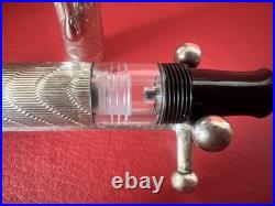 FERRARI Vintage 1980s 925 Sterling Silver Guilloché Fountain Pen Set