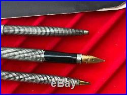 FIRST YEAR Parker 75 Cisele Fountain Pen Ballpoint Pen Pencil Set Metal Threads