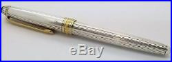 FOUNTAIN PEN MONTBLANC MEISTERSTUCK GOLD SOLITAIRE STERLING SILVER 146 14k nib