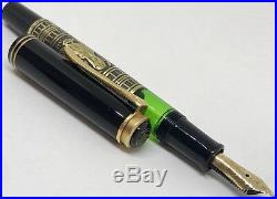 First Gen Pelikan M700 Black Toledo Fountain Pen-Pre-unification Edition (M nib)