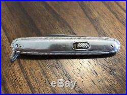 Flylock Double Blade Sterling Silver Pen Knife Vintage 1908 made in USA