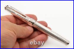 Fountain Pen Moire Sterling Silver Medium Nib Waterman Cartridges Black Ink