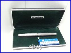 Fountain Pen PLATINUM STERLIG SILVER 18K-WG Size F 925 withCase VG