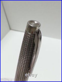 Fountain Pen PLATINUM STERLIG SILVER 18K-WG Size F 925 withCase VG