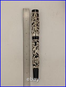 Fultz Parker Duofold Floral Repousse Sterling Silver Fountain Pen LE 12/200