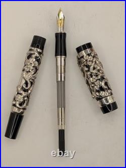 Fultz Parker Duofold Floral Repousse Sterling Silver Fountain Pen LE 12/200