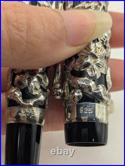 Fultz Parker Duofold Floral Repousse Sterling Silver Fountain Pen LE 12/200