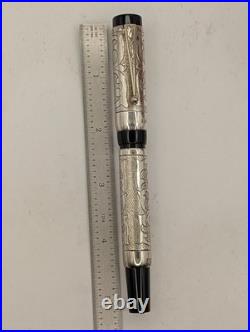 Fultz Parker Duofold Hand Engraved Sterling Silver Fountain Pen LE 121/500
