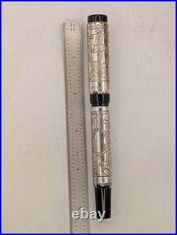 Fultz Parker Duofold Hand Engraved Sterling Silver Fountain Pen LE 121/500