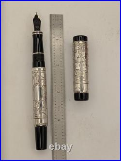 Fultz Parker Duofold Hand Engraved Sterling Silver Fountain Pen LE 121/500