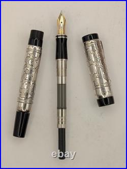 Fultz Parker Duofold Hand Engraved Sterling Silver Fountain Pen LE 121/500 Fultz Parker Duofold Hand Engraved Sterling Silver Fountain Pen LE 121/500