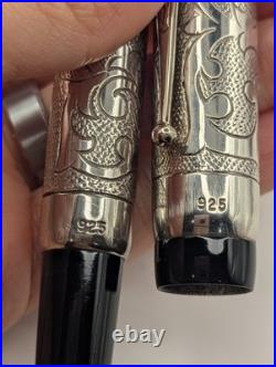 Fultz Parker Duofold Hand Engraved Sterling Silver Fountain Pen LE 121/500