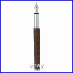 Georg Jensen Bespoke All Brown Alligator and Sterling Silver Fountain Pen