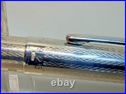 German 1960's Zenith Extra 925 Sterling Silver Guilloche Ballpoint Pen Box