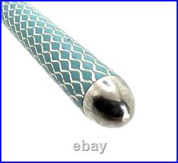 Germany Tiffany & Co Sterling & Light Blue Diamond Enamel Ball Point Purse Pen