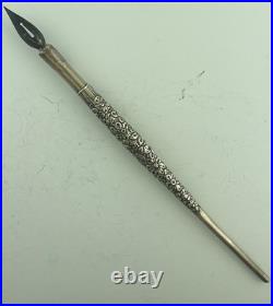 Gorgeous Gorham Sterling Early Dip Pen Repousse Flowers