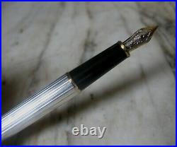 Gorgeous Montblanc Meisterstück 144 Sterling Silver Fountain Pen-godrons Pattern