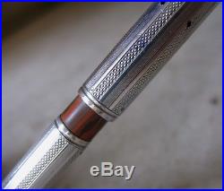 Gorgeous Scarce Waterman 52 1/2 Ripple Sterling Silver Lever Filler Fountain Pen