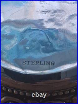 Gorham Sterling Silver Ink Pen Wipe On Triple Footed Lion Head Brass Pedestal