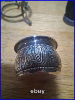 Gorham Sterling Silver Ink Pen Wipe On Triple Footed Lion Head Brass Pedestal
