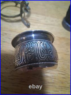 Gorham Sterling Silver Ink Pen Wipe On Triple Footed Lion Head Brass Pedestal