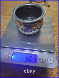 Gorham Sterling Silver Ink Pen Wipe On Triple Footed Lion Head Brass Pedestal