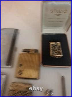 Group Of Rare Lighters/ & Sterling Pens/old Chinese Pipe
