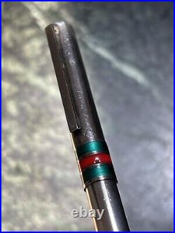 Gucci Sterling Silver Red & Green Enamel Stripes Ballpoint Pen