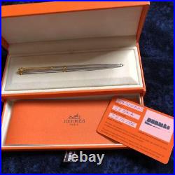 HERMES Allegro Ballpoint Pen in Sterling Silver 925 with Box / Card