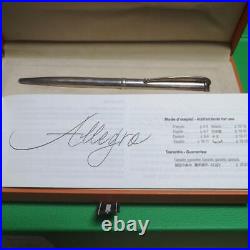 Hermes Allegro Twisted Ballpoint Pen wz/Box&Manual Sterling Silver Vintage Rare