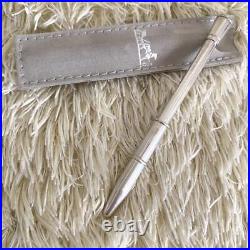 Hermes ballpoint pen sterling silver black 9cm Used Japan Fedex
