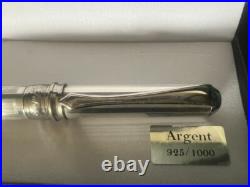 Infused Silver 925 Solid Ballpoint Pen Mini With Stylized Clip