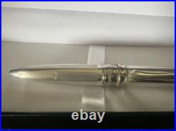 Infused Silver 925 Solid Ballpoint Pen Mini With Stylized Clip