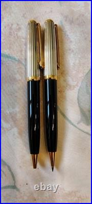 Inoxcrom Sirocco 925 Sterling Silver Cap, Black Resin Barrel Ball Pen, 0.5 Pencil