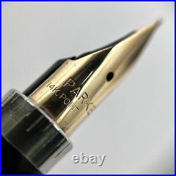 Japan Fountain pen Parker Sterling Silver 14K Gold 585 XF Nib Vintage