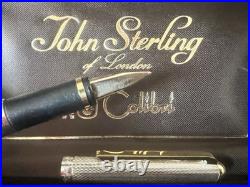 Jhon Sterling Silver 925 Guilloché Fountain Pen Gold Vintage