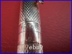 Jhon Sterling Silver 925 Guilloché Fountain Pen Gold Vintage