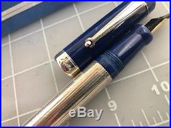 Judd's Excellent Delta Nautilus Sterling Silver Fountain Pen with18kt Gold Med Nib