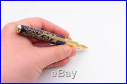 Klimt Tree of Life Fountain Pen Gold Silver Broad Nib Waterman Black Cartridge