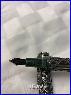 Krone Architectus Celtic Fountain Pen Sterling Silver Overlay Nib 18k F