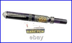 Krone Shakespeare Fountain Pen Sterling Silver Purple Celluloid LE388 18K M 1999