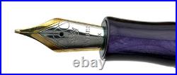 Krone Shakespeare Fountain Pen Sterling Silver Purple Celluloid LE388 18K M 1999