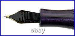 Krone Shakespeare Fountain Pen Sterling Silver Purple Celluloid LE388 18K M 1999