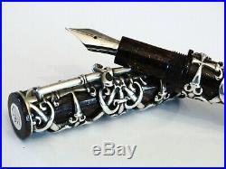 Krone Spl Edition Swords Architectus Fountain Pen In Sterling Silver 18k F Nib