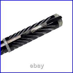 LE Visconti Ripple Black Sterling Silver Overlay Fountain Pen F 18K Nib with Box