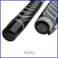 LE Visconti Ripple Black Sterling Silver Overlay Fountain Pen F 18K Nib with Box