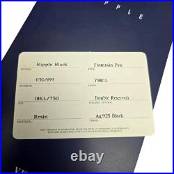 LE Visconti Ripple Black Sterling Silver Overlay Fountain Pen F 18K Nib with Box